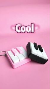 3D Printed Mini Piano Keyboard Clicker Fidget Toy Sensory Stress Relief Keychain Office Desktop Decor Souvenir Gift