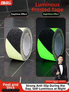 SONGYU | Black and Yellow Zebra Striped Caution Tape Self-Adhesive Night Glow Anti-Slip