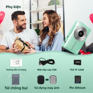 Máy Ảnh Kỹ Thuật Số STUOGYUM Máy Quay Video Vlog 1080P Với Zoom 16X Kích Thước Nhỏ Gọn Để Du Lịch Máy Ảnh CCD Di Động Có Chức Năng Ổn Định Hình Ảnh Kỹ Thuật Số