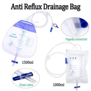 Anti-Reflux Drainage Bag General Urine Collection Bag 1000/1500ML Urinary Incontinence Care Bag