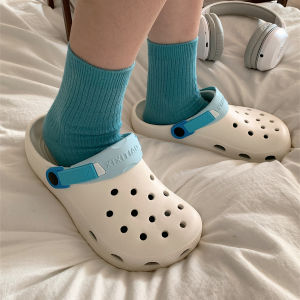 Cute Cartoon EVA Clog Shoes Mens Casual Outdoor Anti-slip Two-wear Sandals Summer Hollow out Nurse Style Slip-on Shoes