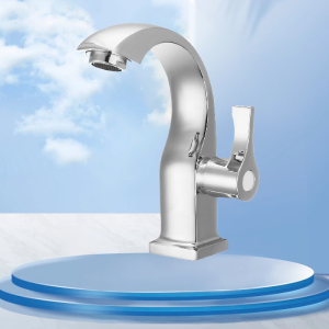 1 Chrome Plated Single Cooling Faucet Single Hole Easy To Install Suitable for Bathroom and Kitchen