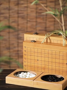 Go board set for children beginners black and white Gomoku adult students wooden folding portable board 围棋 五子棋