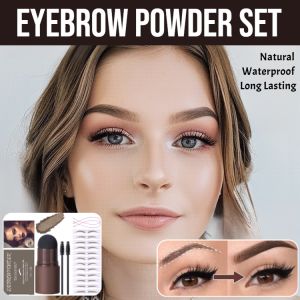 Head-Mounted Eyebrow Card Stamp Eyebrow Powder Set One Step Eyebrow Stamp Shaping Kit Waterproof Reusable Eyebrow Stencils
