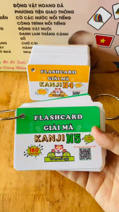 Thẻ Flashcard học Kanji tiếng Nhật N5 IN MÀU ĐẸP 2026 – Thẻ học Hán tự qua hình minh họa – Thấy chuyện nhớ chữ