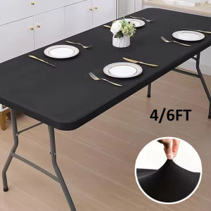 4/6ft Spandex Tablecloth Elastic Fitted Stretch Rectangular Tablecloth Washable and Wrinkle Resistant Patio Table Cover