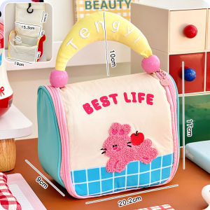 Large Capacity Adorable Student Pen Bag Hanging Handheld Storage Pencil Case for Girls High Aesthetic Value Middle School Supplies
