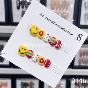 Toxic-Free Childrens Wearable Nail Art Stickers Short Cartoon Design New Years Special for Girls Aged 3-12 Nail Tips