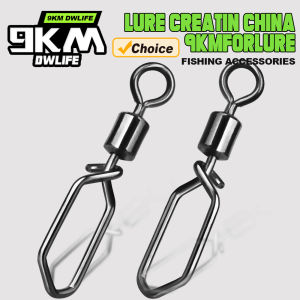 Fishing Swivels Snap 15~60Pcs Hooked Snap Stainless Steel Fishing Rolling Barrel Swivel Fishing Lure Connector Interlock Snap