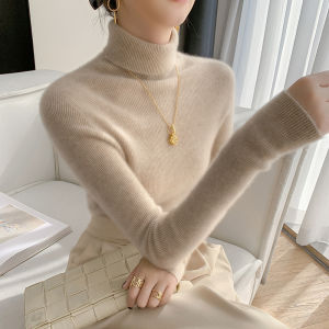 Classic Womens High Collar Pure Cashmere Base Shirt Slim Fit Knitwear Inner Wear Autumn Winter Fashion Commute Style