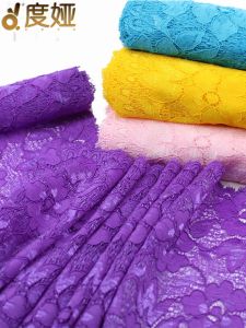 Vải Ren Viền Đàn Hồi Nhiều Màu Sắc Vải Lưới Rỗng Đen Thủ Công DIY Vải Trang Trí Váy Phụ Kiện May Vá DIY