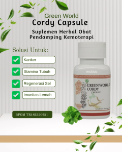Green World Cordy Capsule | Suplemen Herbal Obat Pendamping Kemoterapi | Ekstrak Cordyceps Sinensis