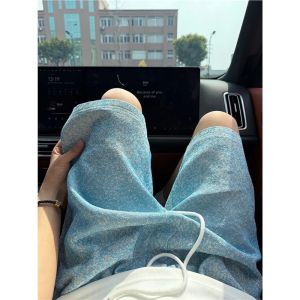 Blue Tie-Dye Thin Summer Beach Casual Shorts