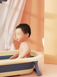 Baby Shampoo Cap Waterproof Ear Protection Silicone Cartoon Duck Children Shower Cap Water-blocking Hat Accessories