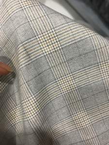 ￼Vải Cotton Hàn sọc caro màu xám khói dày mềm (khổ 1m5)may đầm váy vestquần tây .Comple nam nữ thời trang