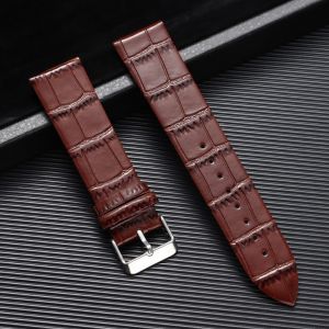 langley | 12/14/16/18/20/22mm Soft Leather Strap for Seiko for Omega Watch Band Bamboo Pattern Cowhide Bracelet Sport Waterproof Wristband