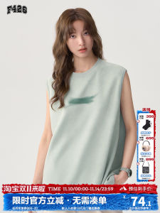 F426 Store Abstract Printed Faux Suede Tank Top Summer Loose Fit Phantom Pattern Chinese Trendy Brand Mens round Neck Vest