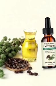 Mix Castor Oil and Rosemary Oil for Hair Growth Enhances hair thickness and Shine Reduce Hair Loss and Split Ends Hair Care Oil