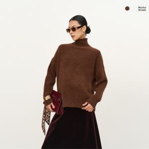 SELLYNEAR | Comfortable Loose-Fitting Soft High-Neck Sweater for Pregnant Women