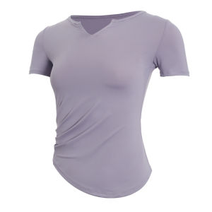 Sports Short-Sleeved Womens Spring and Summer Pleated Slim-Fit Slim Looking Professional Running Yoga Jacket Fancy Fitness T-shirt
