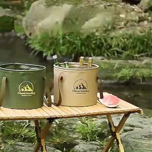 TEAM 5 Folding Water Bucket 10L 20L Outdoor Portable Camping Water Bag Large Capacity Leakproof Bucket