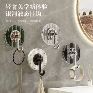 【8 pcs】Light luxury hook adhesive strong load-bearing no punching bathroom bathroom wall stickers no marks hook towel hook