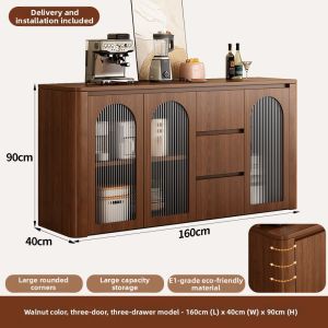 Vintage Storage Cabinet Dining Sideboard and Wine Rack With Holes Board