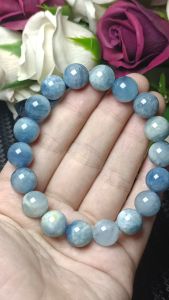 (Certificate) 100% Natural High Grade Aquamarine bracelet 11mm + (证书)100%纯天然冰润海蓝宝手串 11mm +