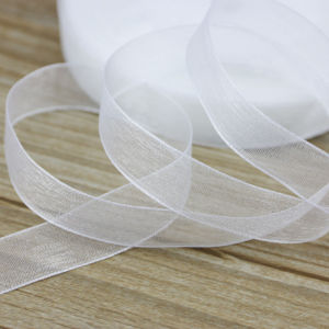 50 Yard/cuộn 15mm Trắng Organza Ruy Băng Để Gói Quà Handmade DIY Trang Trí Hai Mặt 3/4 "Chiều Rộng Art Deco Đồng Màu
