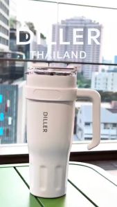 (พร้อมส่งจากไทย) Diller Thermo Tumbler 1200ml (MLH9122) ขวดน้ำเก็บอุณหภูมิ ฝาแบบหลอดและยกดื่ม ซิลิโคนฟู้ดเกรด ปราศจากสาร BPA