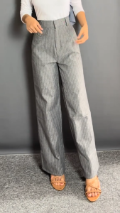 Pants Stripe - PNS119 Mid Waist Plus Size Kulot Casual untuk Remaja Bahan Semiwool GWENFIORA