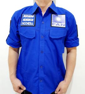 Logo PAN Kemeja PDL Tactical S - 5XL BONUS FREE 5 Emblem Patch Prepet Perekat Velkro Army