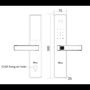 Khoá cửa vân tay Demax EL622 AC app wifi cao cấp công nghệ Đức cho nhà ở và văn phòng hiện đại