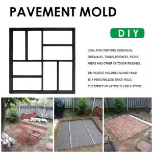 In Stock Reuse Garden Path Make Mold DIY Concrete Mould Cement Floor Tile Garden Paving Mold Plastic Floor Mold Garden Decor Tools