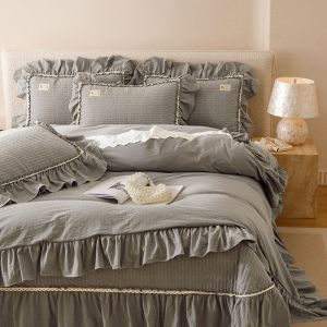 Green Stripe Cotton Thickening Bedding Set