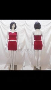 Baju Seksi Wanita Scuba Stretch - Warna Hitam Merah