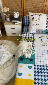 Sprei KATUN ANAK Animal Forest Putih & Dino Habitat Bergaransi Halus Nyaman Adem Tidak Berbulu dan Tahan Lama ukuran 90x200 100x200 120x200 140x200 160x200 180x200 200x200 King Queen Single