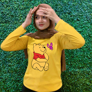 Atasan Wanita Plus Size Kaos Bear Kupu Oversize 2XL 3XL 4XL 5XL 6XL