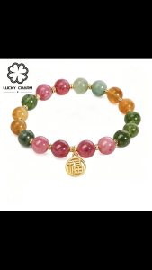 Lucky Charm Natural Jade Colorful Agate Lucky Card Bracelet Lucky Charms Jewelry SL23 With Jewelry Box