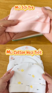Mũ Sơ Sinh Cotton CUNCON 2 Lớp Co Giãn Thoáng Mát In Hình Động Vật