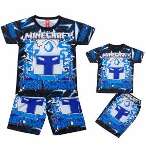 SETELAN ANAK FROST DIAMOND Minecraft/BAJU TIDUR ANAK/SETELAN ANAK GAME/SETELAN ANAK PRINTING GAME