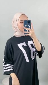 CARLINA  Long Tunik Dress Wanita 87 Uniglo Jumbo Oversized