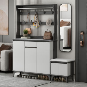 Modern Minimalist Integrated Wall-Mounted Indoor Shoe Cabinet Home Entrance Hallway Coat Rack Simple Design New Model 2025