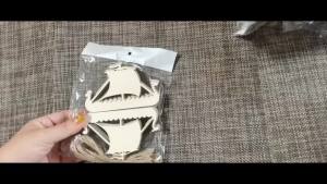 20 Gói Chưa Hoàn Thành Bằng Gỗ Viking Tàu Cutouts DIY Craft Kits Quà Tặng Thẻ Treo Cho Bữa Tiệc Gia Đình Lễ Hội Treo Tường Trang Trí Phòng