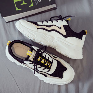 Trendy Low-Top Dad Sneakers Breathable Mesh Casual Sports Mens Shoes Fashionable All-Season Flat Heel Canvas Shoes