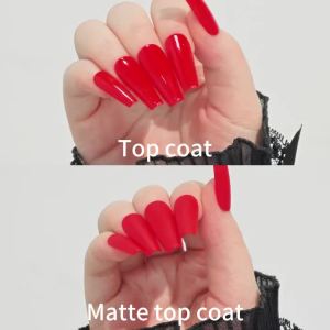 2PC Gel Nail Polish Set - 0.24oz Base Coat No-Wipe & Matte Top Coats Long-Lasting High Gloss Finish Lead-Free Unscented Gel