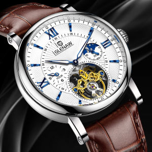 Đồng Hồ Cơ Tự Động Hoàn Toàn Dành Cho Nam GLENAW Thép Không Gỉ Phát Sáng Đa Chức Năng Kinh Doanh Cổ Điển Hiển Thị Chữ Số La Mã