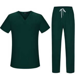 V-neck Medical Two-piece Breathable and Washable Operating Room Brush Suit Hospital Doctor Nurse Outpatient Surgical Work Suit