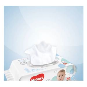 HUGGIES BABY WIPES 100 % PURE WATER CLEAN WET TISSUE (64S x 3 PACKS)