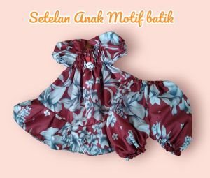 SETELAN BAYI / ANAK USIA 0-1 TAHUN BAHAN KATUN HALUS MOTIF BATIK